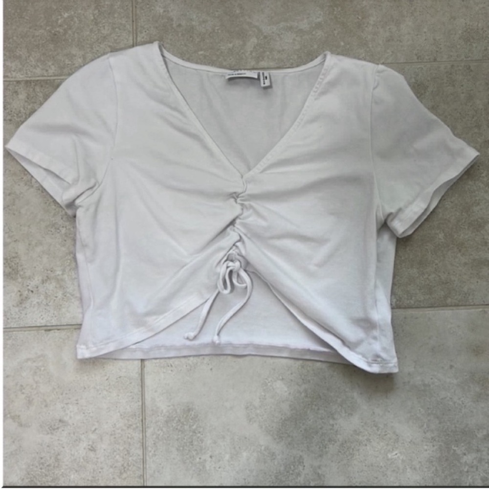 ASOS White Ruched Crop Top - Picture 4 of 5